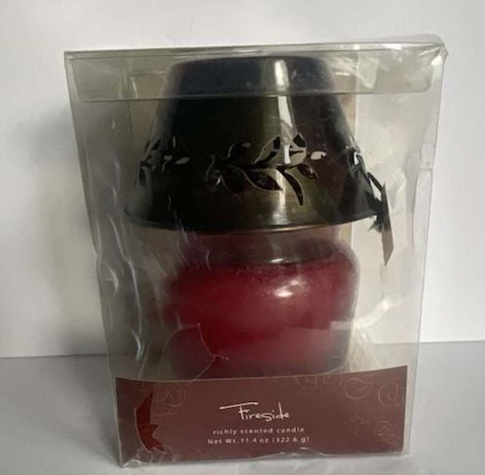 Capri Fireside Scented Candle with Metal Shade Cover